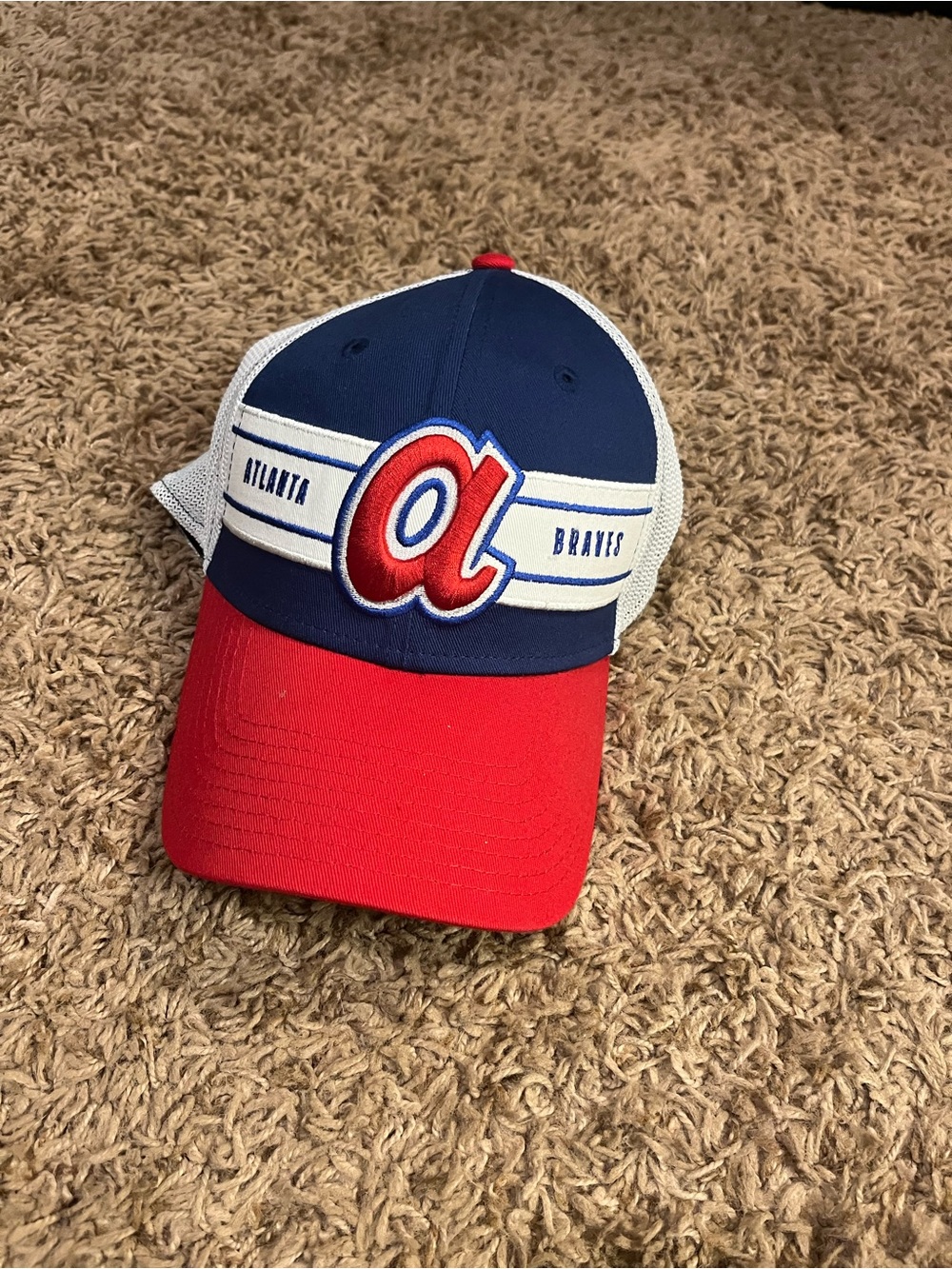 New Era Atlanta Braves Navy and Red Trucker Hat